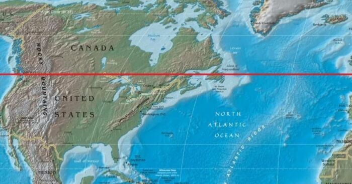 Почему граница между США и Канадой почти идеально ровная?
